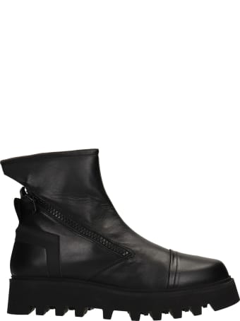 Bruno Bordese Pontiak Combat Boots In Black Leather