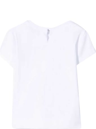 Monnalisa White T-shirt With Mullticolor Print