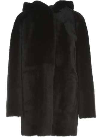 DRM Hooded Shearling Coat