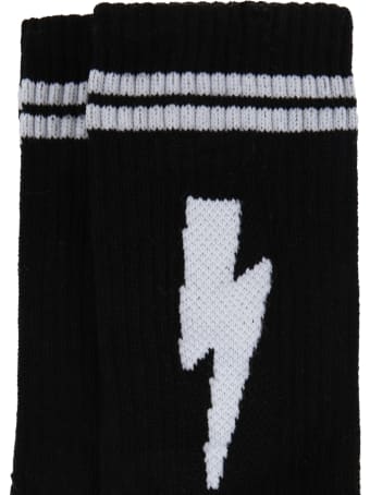 Neil Barrett Black Socks For Kids