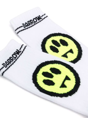 Barrow White Cotton Socks With Logo