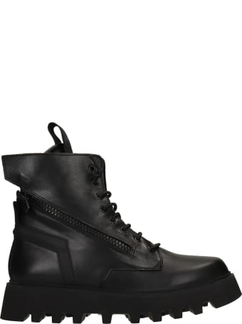 Bruno Bordese Doc Combat Boots In Black Leather