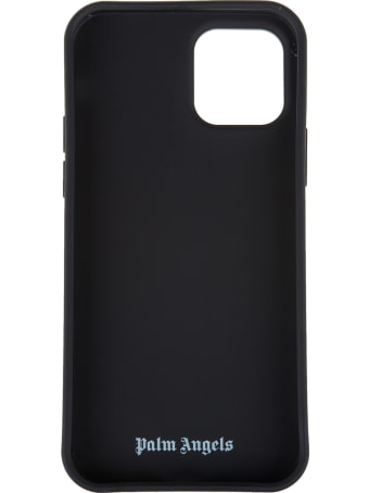 Palm Angels Black Iphone 12 Pro Case With Palms And Stars