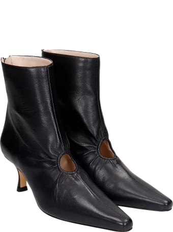 Kalda Luna High Heels Ankle Boots In Black Leather