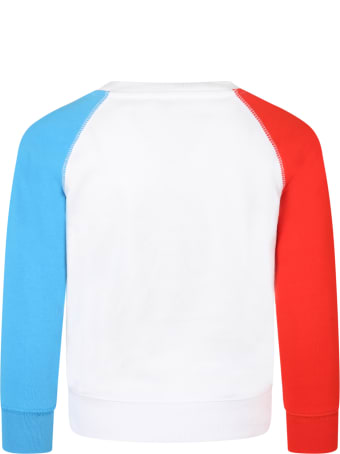 Stella McCartney Kids White Sweatshirt For Kids With Colored Ball