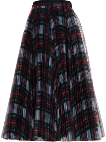 Philosophy di Lorenzo Serafini Long Pleated Tartan Skirt