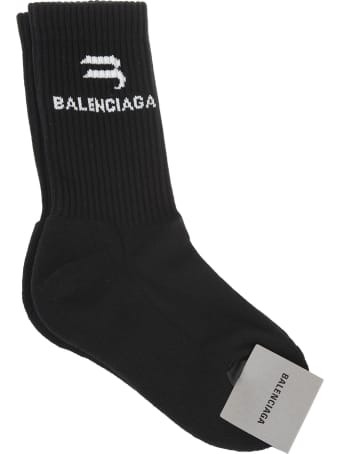 Balenciaga Woman Black Sporty B Socks