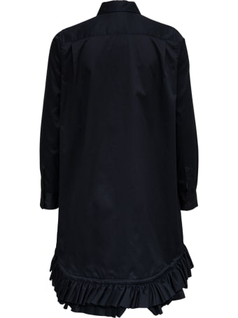 Noir Kei Ninomiya Long Black Cotton Twill Shirt