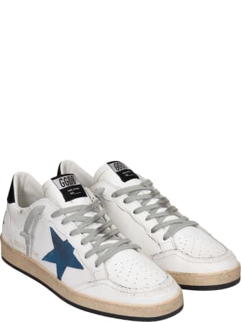 Golden Goose Ball Star Sneakers In White Leather