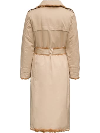 urbancode Beige Reversible Cotton And Ecological Shearling Trench