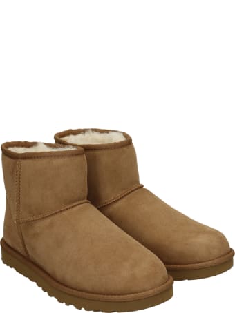 UGG Mini Classic Ankle Boots In Leather Color Suede