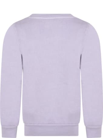 The Animal Observatory Purple Sweatshirt For Kids With Logo