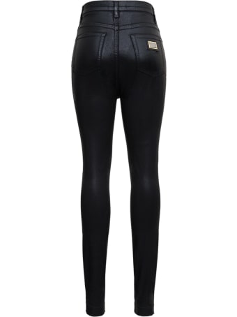 Dolce & Gabbana Black Jeans In Laminated Denim