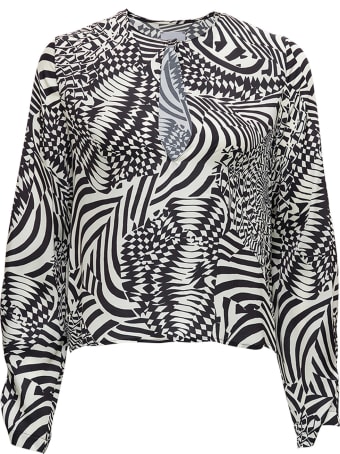 Merci White And Black Geometric Printed Shirt