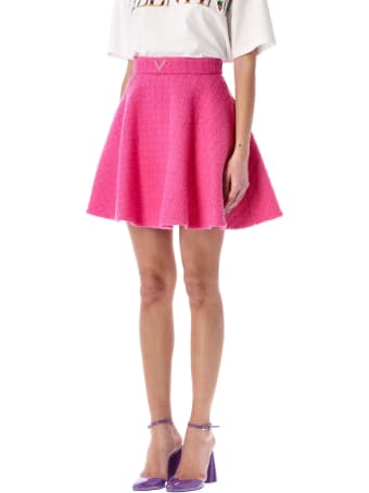 Valentino Embellished Wool-blend Tweed Mini Skirt