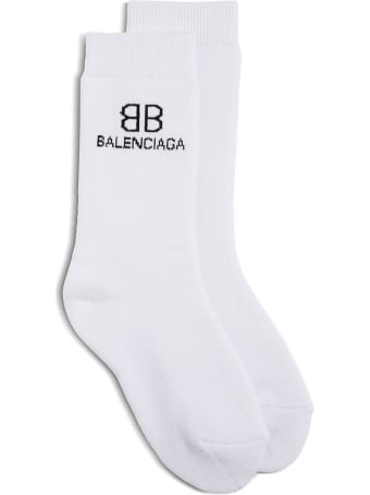 Balenciaga Cotton Socks With Contrasting Logo