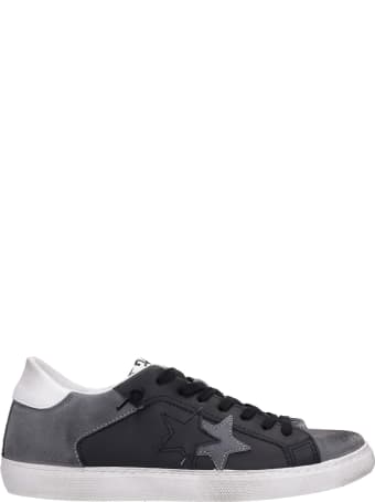 2Star Sneakers In Black Suede And Leather
