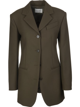 SportMax Military Green Peter Single Breasted Long Blazer