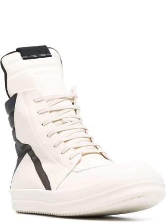 Rick Owens High Top Geobasket Leather Sneakers