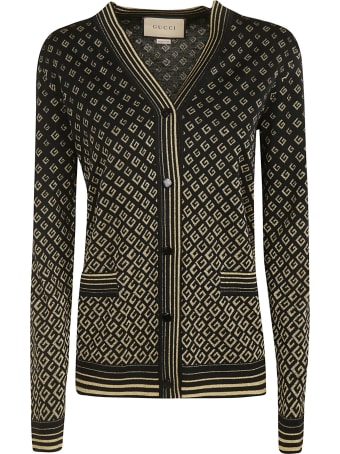 Gucci Stripe Trimmed Logo Cardigan