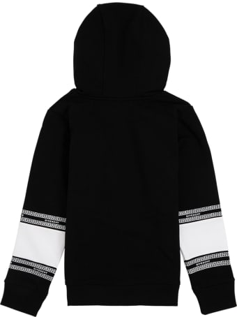 Givenchy White And Black Cotton Hoodie With Logo