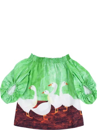 Stella Jean Little Girl Dress With Geese
