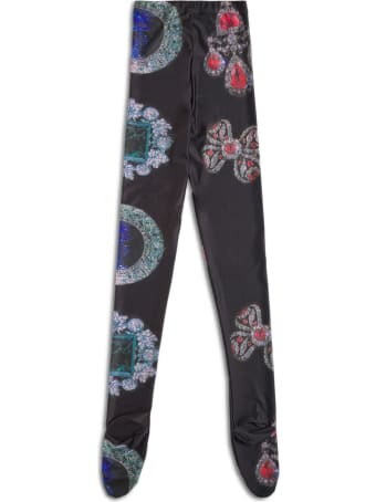 Chopova Lowena Stretch Fabric Leggings With Jewel Pendant Print