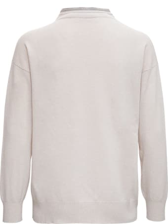 Fabiana Filippi Beige Wool And Silk Sweater With Bright Detail