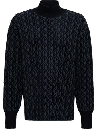 Marine Serre Moon Black Sweater In Viscose Blend