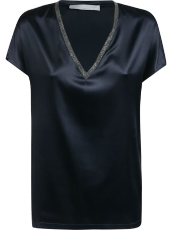 Fabiana Filippi V-neck Embellished Neckline Top