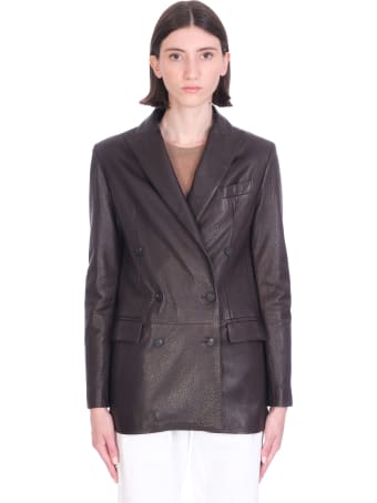 Tagliatore 0205 Josie Leather Jacket In Brown Leather