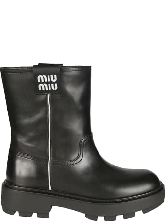 Miu Miu Classic Logo Patched Boots