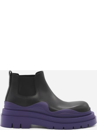 Bottega Veneta Tire Leather Ankle Boots