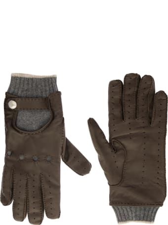 Brunello Cucinelli Leather And Cashmere Gloves