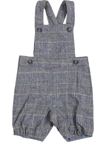 Tartine et Chocolat Chek Wool Blend Grey Dungarees