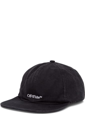 Off-White Cotton Hat With Logo Embroidery