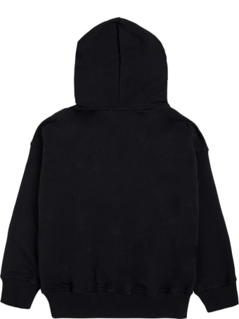 Moschino Black Cotton Hoodie With Teddy Bear Print