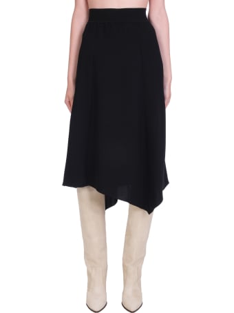 Theory Combo Flare Skirt In Black Polyester