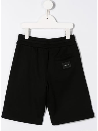 Dolce & Gabbana Black Cotton Bermuda Shorts