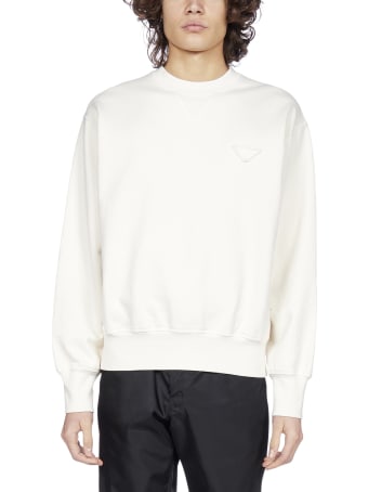 Prada Logo-patch Cotton Sweatshirt