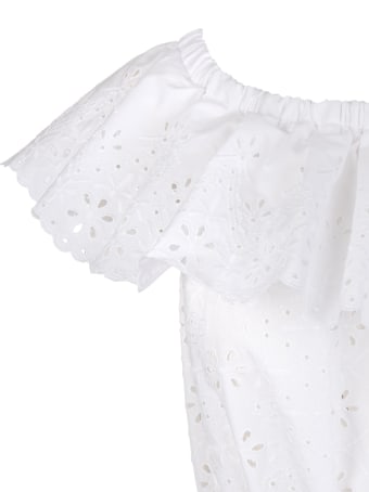 Parosh Broderie Anglaise Flared Dress