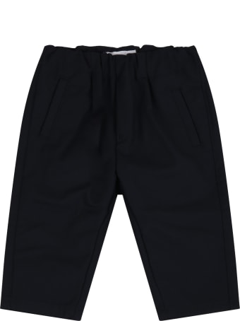 Armani Collezioni Blue Pants For Babykids With Logo