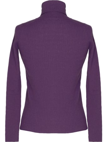 alyki Purple Wool And Cashmere Turtleneck Sweater