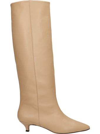 Alchimia Low Heels Boots In Powder Leather