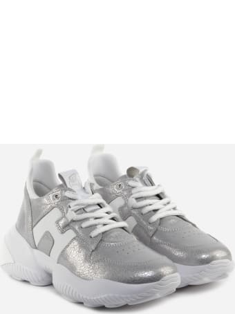 Hogan Interaction Sneakers In Leather With Pearly Finish