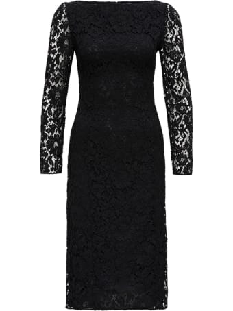 Valentino Long Dress In Black Lace