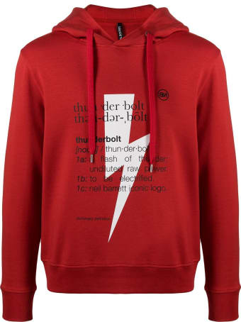 Neil Barrett Red Cotton-modal Blend Hoodie
