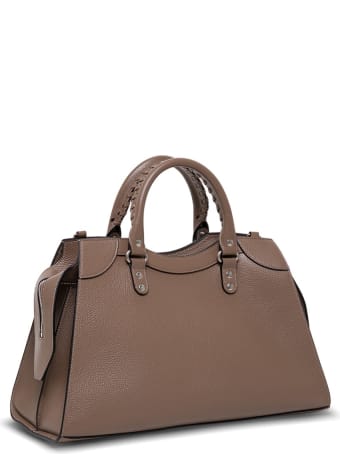 Balenciaga Neo Classic City Handbag In Taupe Colored Hammered Leather