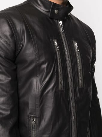 Rick Owens Black Leather Biker Jacket