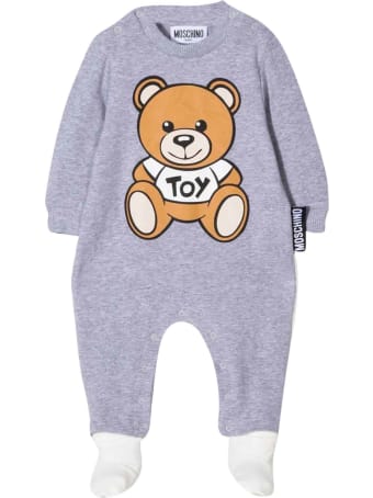 Moschino Gray Newborn Onesie